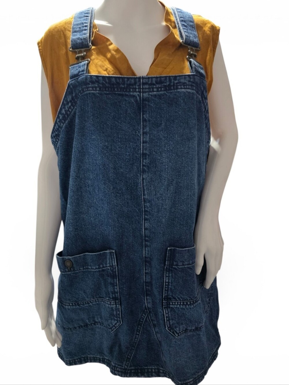 ​We The Free Free People Denim Overall Smock Mini Dress Pinafore Large